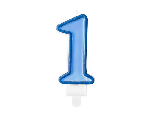 Picture of BIRTHDAY CANDLE BLUE NUMBER 1